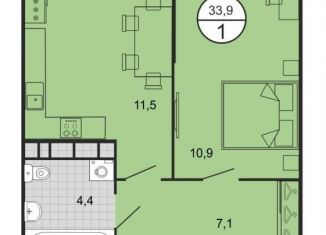 Продам 1-комнатную квартиру, 33.9 м2, Ставропольский край, переулок Ландышей, 4