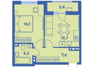 2-комнатная квартира на продажу, 41.3 м2, Пермь