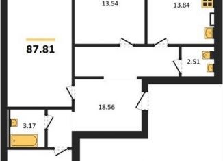 Продаю 3-комнатную квартиру, 87.8 м2, Отрадненское сельское поселение