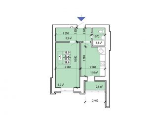 Продаю 1-ком. квартиру, 39.8 м2, Энгельс