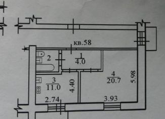 Продаю 1-ком. квартиру, 39.3 м2, Новосибирская область, Фабричная улица, 49