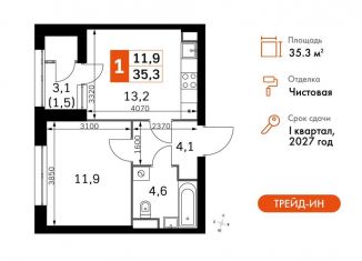 Продажа 1-комнатной квартиры, 35.3 м2, Москва, проезд Воскресенские Ворота, Тверской район