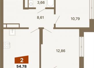 Продажа двухкомнатной квартиры, 54.8 м2, Екатеринбург, метро Геологическая