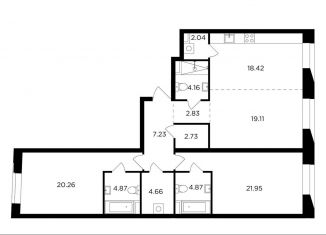 Продажа трехкомнатной квартиры, 113.1 м2, Москва, жилой комплекс Форивер, 3, ЖК Форивер