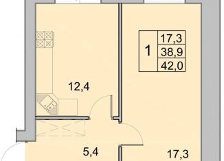 1-ком. квартира на продажу, 42 м2, Вологодская область, Окружное шоссе, 39