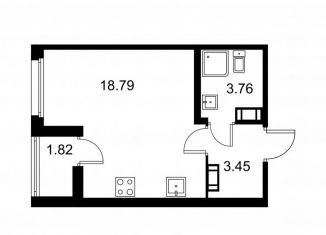 Продаю квартиру студию, 26.9 м2, Колпино