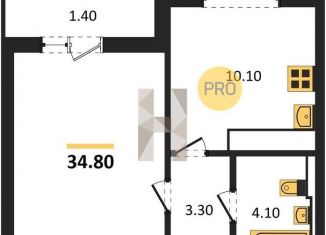 Однокомнатная квартира на продажу, 34.8 м2, Воронеж, Центральный район, улица Загоровского, 13к2