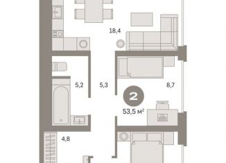 2-ком. квартира на продажу, 53.5 м2, Москва, ЮВАО