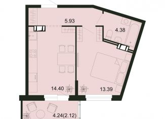 Продается 1-комнатная квартира, 40.2 м2, Ленинградская область