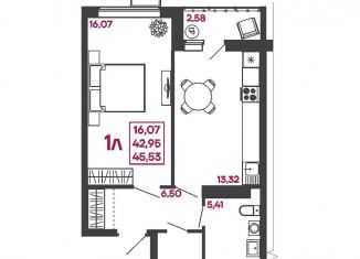 Продажа 1-ком. квартиры, 45.5 м2, Пенза, улица Измайлова, 41В