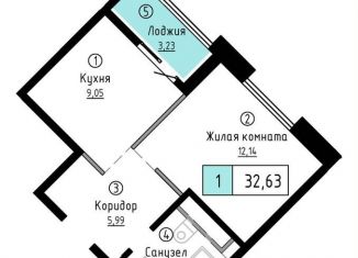 Продается однокомнатная квартира, 32.6 м2, Хабаровск