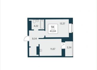 Продажа однокомнатной квартиры, 40.8 м2, Новосибирск