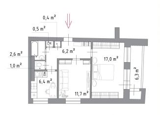 Продаю 2-комнатную квартиру, 45.6 м2, Кронштадт, Кронштадтское шоссе, 8