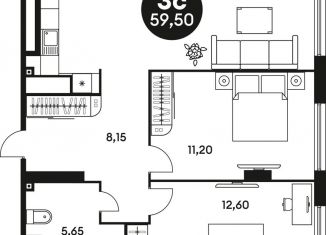 Продам 2-комнатную квартиру, 59.5 м2, Ростов-на-Дону, Красноармейская улица, 254