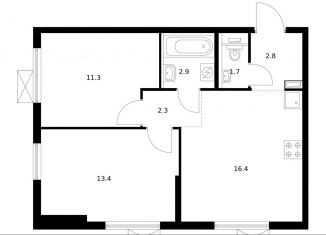 Продается 2-ком. квартира, 50.8 м2, Москва