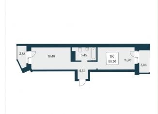 Продажа 1-комнатной квартиры, 50.4 м2, Новосибирск