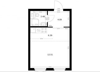 Продам квартиру студию, 25.5 м2, Москва, жилой комплекс Ютаново, 4, метро Лесопарковая