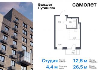 Продается квартира студия, 26.5 м2, деревня Путилково