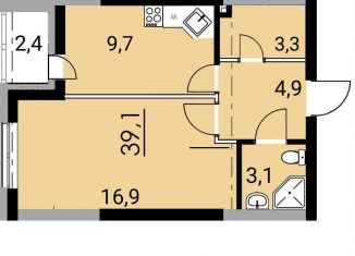 Продаю 1-комнатную квартиру, 38.6 м2, Уфа, Калининский район