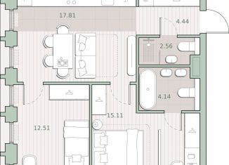 Продаю 2-ком. квартиру, 56.6 м2, Москва, район Кунцево