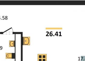 Квартира на продажу студия, 26.4 м2, Воронежская область, набережная Чуева, 7