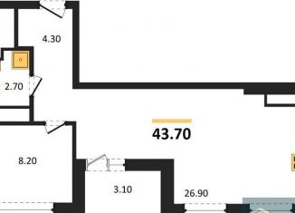 Продаю 1-комнатную квартиру, 43.7 м2, Воронеж, Железнодорожный район