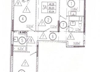 Продаю 3-комнатную квартиру, 80.2 м2, село Засечное, Центральная улица, 23