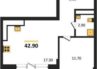 Продается 1-ком. квартира, 42.9 м2, Воронеж, Железнодорожный район