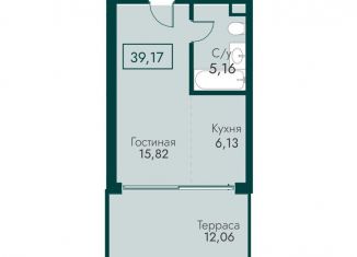 Продаю однокомнатную квартиру, 39.2 м2, Крым, улица Мухина, 17А