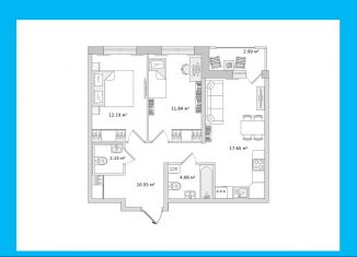 Продажа 2-ком. квартиры, 57.5 м2, деревня Новосаратовка, улица Первых, 4к2