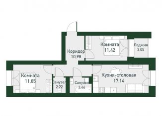 Продается 2-ком. квартира, 54.7 м2, Екатеринбург