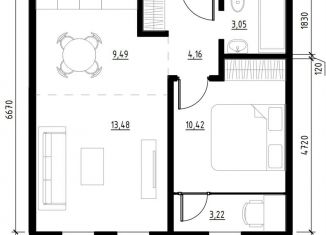 Продажа двухкомнатной квартиры, 44.9 м2, Иркутск, улица Набережная Иркута, 21, Свердловский округ