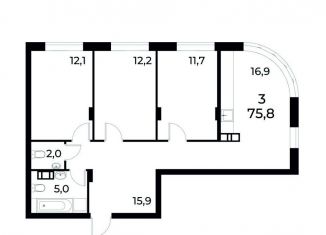 Продается 3-комнатная квартира, 75.5 м2, Нижний Новгород, улица Коперника