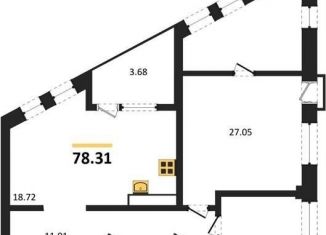 Продается 2-ком. квартира, 78.3 м2, Воронеж, набережная Чуева, 7, Железнодорожный район