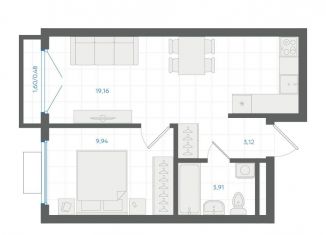 Продажа 1-комнатной квартиры, 36.6 м2, Екатеринбург, метро Чкаловская