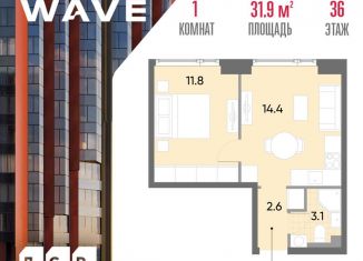 Продается 1-комнатная квартира, 31.9 м2, Москва, метро Марьино