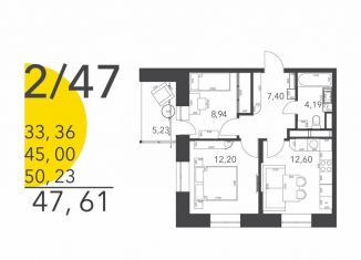 Продам 2-ком. квартиру, 47.3 м2, Домодедово, Лёдовская улица, 31