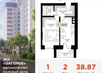 Продажа однокомнатной квартиры, 38.9 м2, Смоленск, Ленинский район