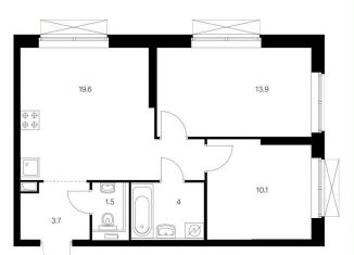 Продажа 2-комнатной квартиры, 52.8 м2, Татарстан, жилой комплекс Сиберово, 1