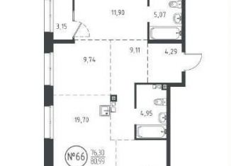 Продам 4-комнатную квартиру, 81 м2, Иркутск, Свердловский округ, улица Эдуара Дьяконова, 10