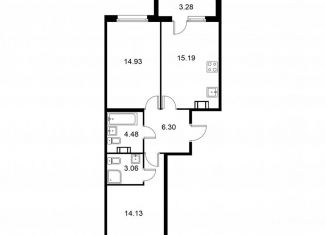 Продаю 2-комнатную квартиру, 59.7 м2, Колпино