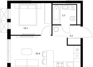 Продается однокомнатная квартира, 33.9 м2, Татарстан