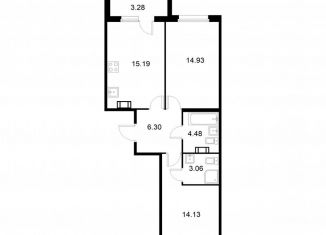 Продажа 2-комнатной квартиры, 59.7 м2, Колпино