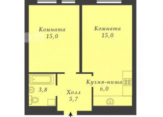 2-ком. квартира на продажу, 44.9 м2, Химки, Совхозная улица, 15, ЖК Левобережный