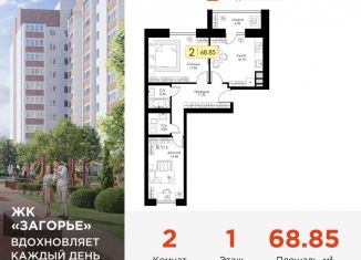 Продам 2-комнатную квартиру, 68.9 м2, Смоленск, ЖК Загорье