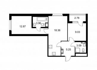 2-ком. квартира на продажу, 54 м2, Колпино