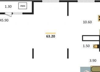 1-комнатная квартира на продажу, 63.2 м2, Воронеж, Центральный район, улица Шишкова, 140Б/17