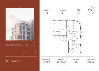 Продам 4-ком. квартиру, 179.5 м2, Москва, метро Новокузнецкая, Большая Татарская улица, 35с20-21