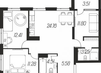 Продам 3-ком. квартиру, 77.1 м2, Тульская область