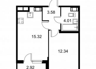 Продажа 1-ком. квартиры, 36.7 м2, Колпино